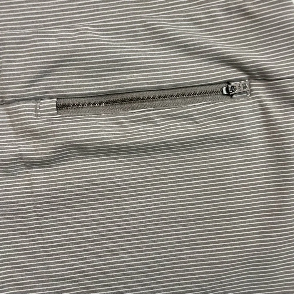 Athleta Skort Shorts Midtown Athletic Exercise Golf Striped Pockets Grey White